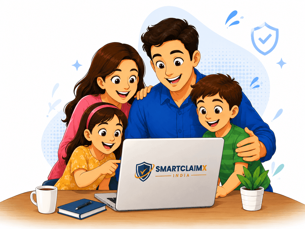 Family getting insurance claim help from SmartClaimX India